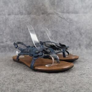 Madeline Stuart Shoes Womens 6 Sandals Fashion Flat Slingback Flower Stud Buckle